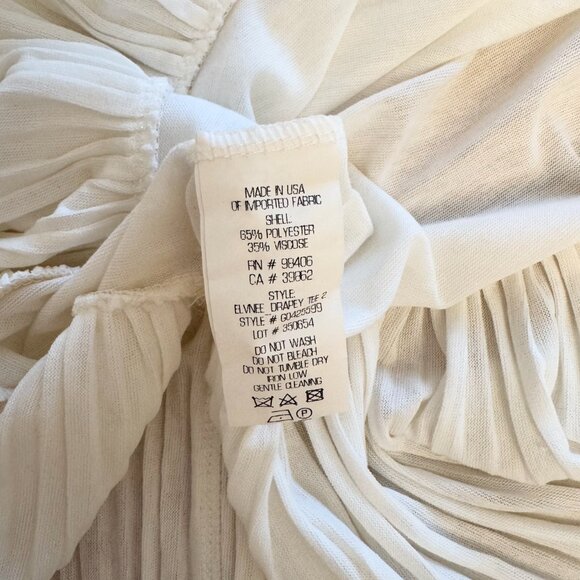 THEORY SHEER IVORY DRAPY PLEATS PEPLUM TOP -SIZE SMALL - Picture 7 of 7